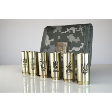 Подарочный набор рюмок 6 шт  латунь