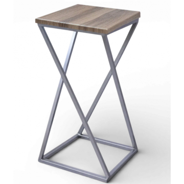 Барний стілець лофт Вектор хром/вишня малага Наша Ковка