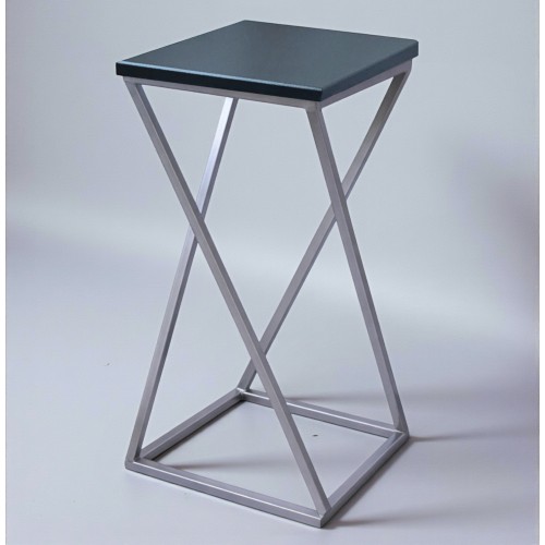 Табурет лофт барний Вектор 65 см хром/чорний