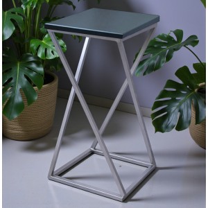 Підставка під квіти лофт Вектор 65 см хром / чорний