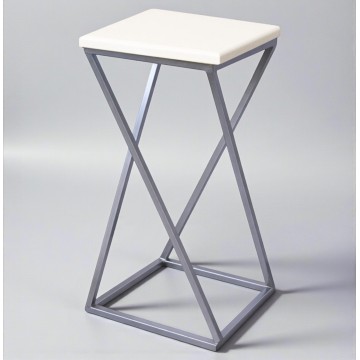 Барний табурет у стилі лофт Вектор хром/білий