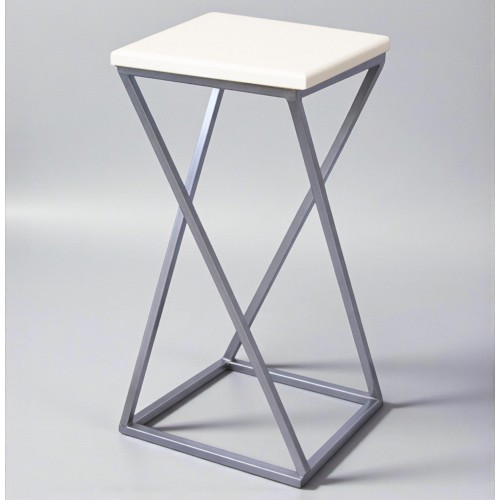 Барний табурет у стилі лофт Вектор хром/білий