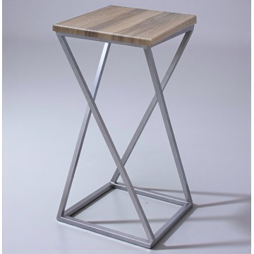 Барний стілець лофт Вектор хром/вишня малага Наша Ковка