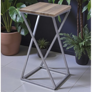 Підставка під квіти лофт Вектор 65 см хром/вишня малага