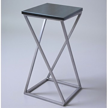 Барний табурет лофт з металевим каркасом Вектор хром/венге