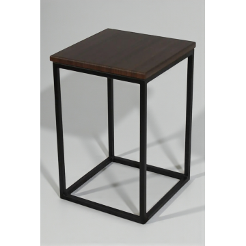 Табурет Куб у стилі Лофт чорний / венге