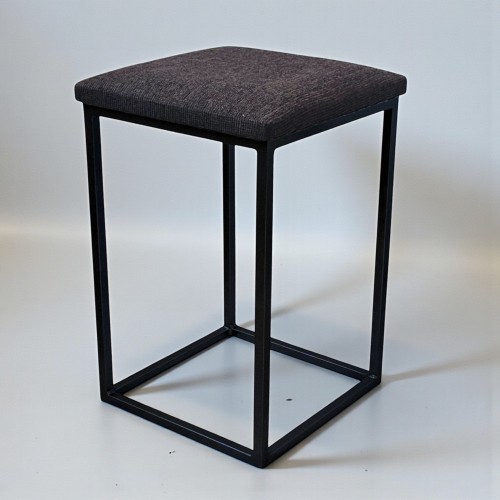 Табурет лофт з м’яким сидінням чорний / коричневий