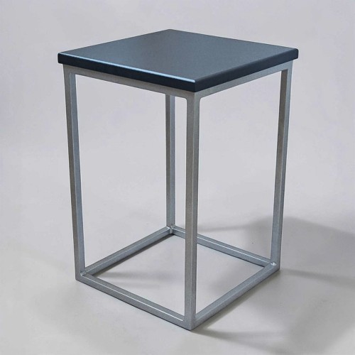 Табурет лофт квадратний «Куб» хром / чорний