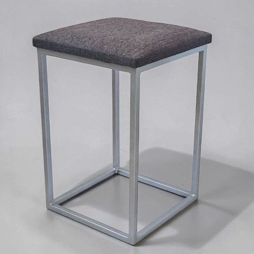 Табурет лофт «Куб» з м’яким сидінням чорний / коричневий