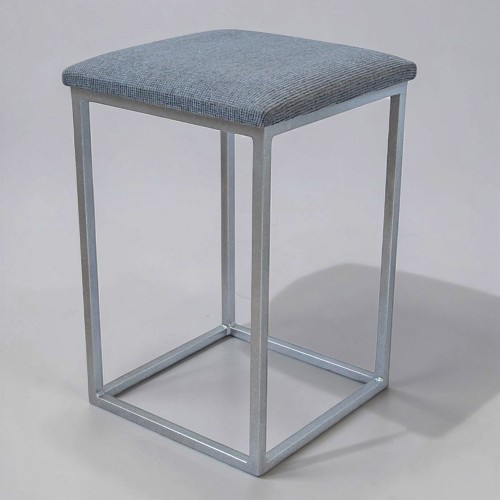 Табурет лофт «Куб» з м’яким сидінням сірого кольору