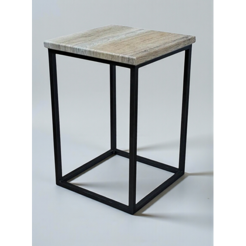 Табурет лофт «Куб» чёрный / дуб Соно́ма