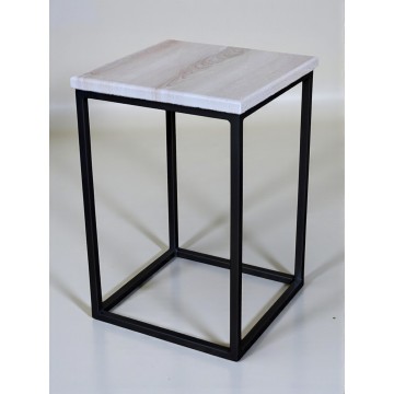 Табурет лофт металевий "Куб" чорний/аляска Наша Ковка