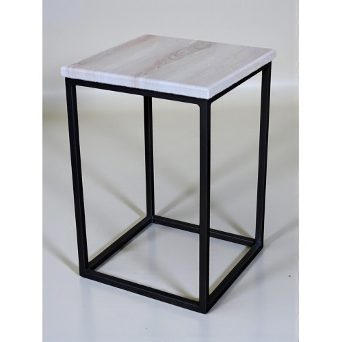 Табурет лофт металевий Куб чорний / Аляска