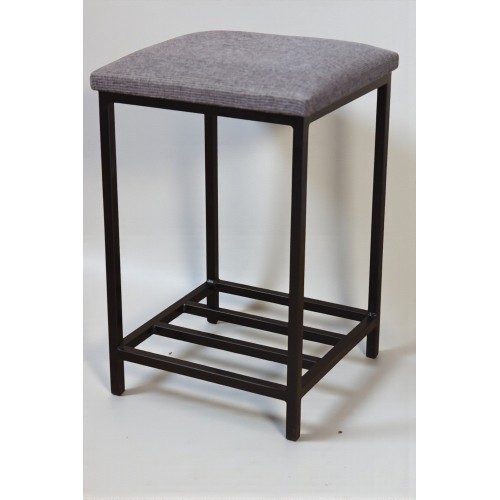 Табурет лофт «Міраміс» з полицею чорний / сірий