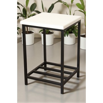 Подставка под цветы лофт Мирамис черный/белый