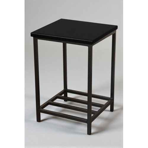 Кухонний табурет лофт «Міраміс» чо́рний/чо́рний з твердим квадратним сидінням