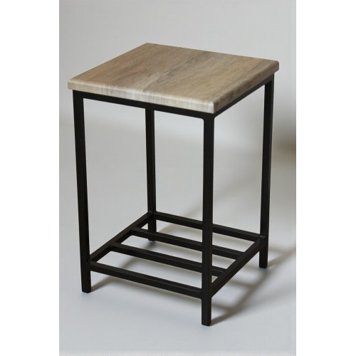 Табурет лофт «Міраміс» з полицею чорний / дуб Сонома